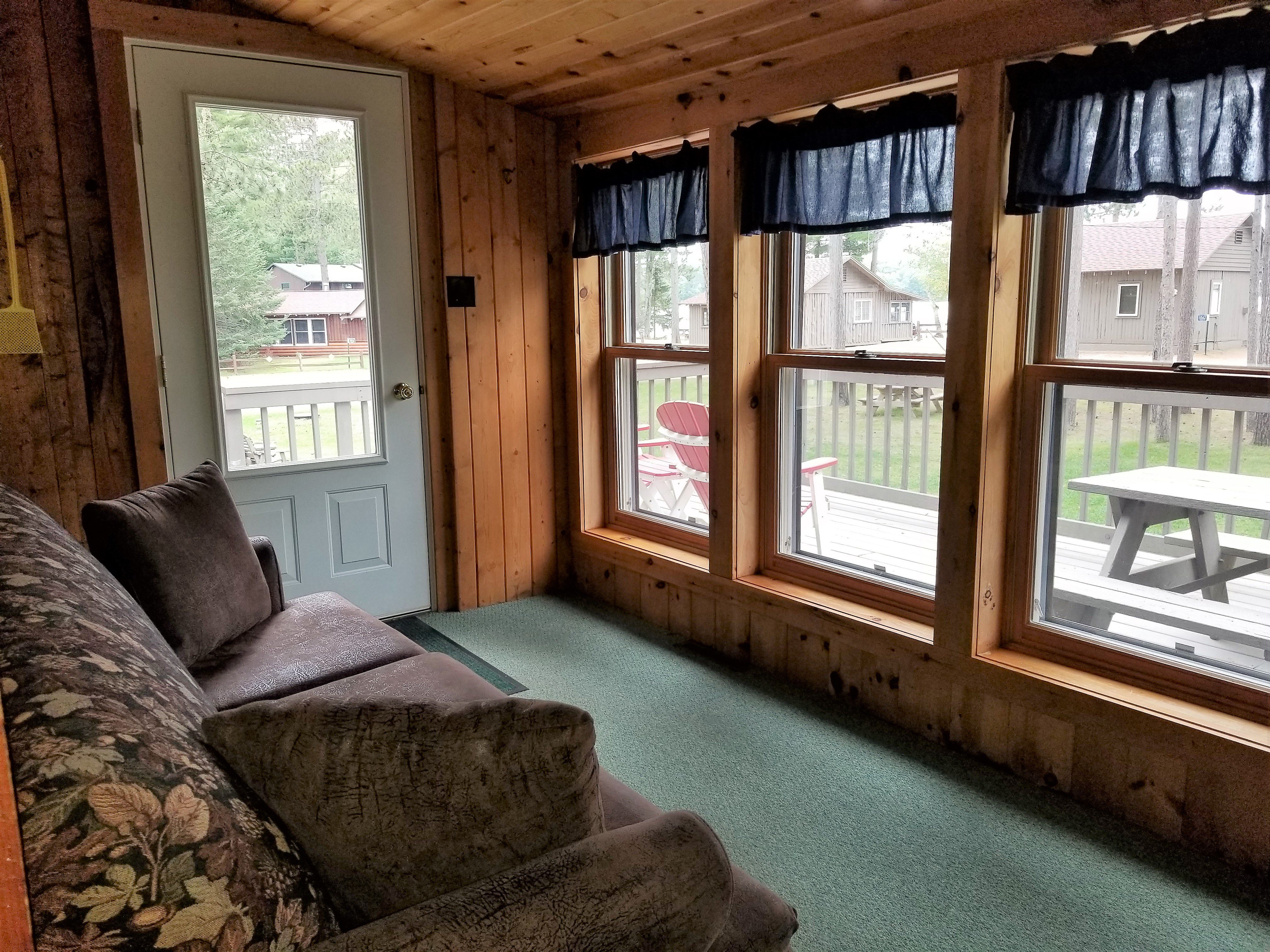 A comfortable porch with nice views of the area